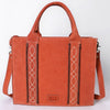ADBGA607 American Darling Boot Stitched Braided Genuine Suede Leather Tote Bag