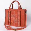 ADBGA607 American Darling Boot Stitched Braided Genuine Suede Leather Tote Bag