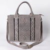 ADBGA607 American Darling Boot Stitched Braided Genuine Suede Leather Tote Bag