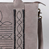 ADBGA607 American Darling Boot Stitched Braided Genuine Suede Leather Tote Bag