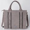 ADBGA607 American Darling Boot Stitched Braided Genuine Suede Leather Tote Bag
