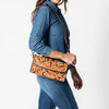 ADBGA808 American Darling Hand Tooled Floral Carved Leather Small Cross body Bag