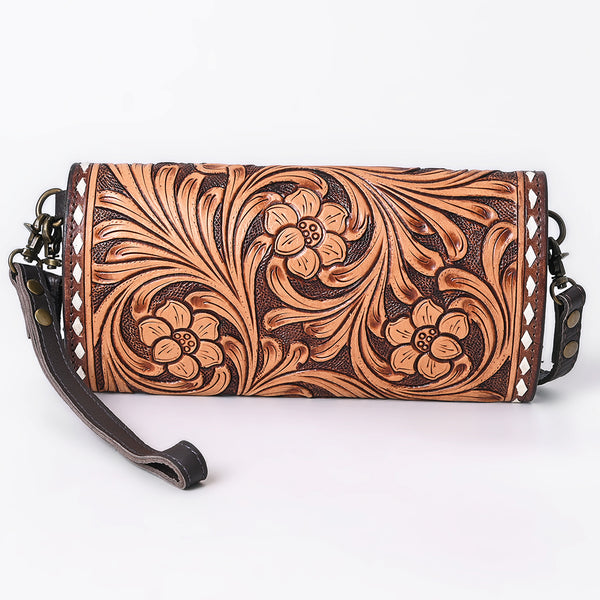 ADBGA808 American Darling Hand Tooled Floral Carved Leather Small Cross body Bag