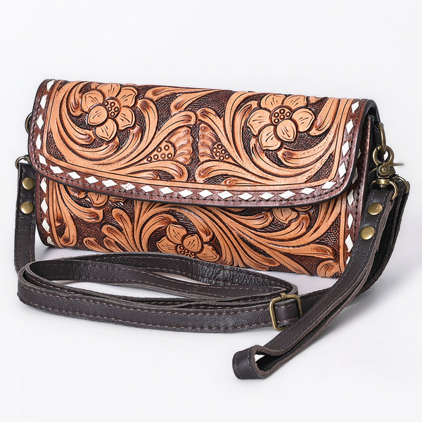 ADBGA808 American Darling Hand Tooled Floral Carved Leather Small Cross body Bag