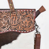 ADBG1748 American Darling Hand Tooled Floral Leather Tote Bag with Hair-On Cowhide and Fringes
