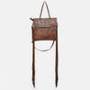 ADBG1748 American Darling Hand Tooled Floral Leather Tote Bag with Hair-On Cowhide and Fringes