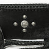 ADBGM277 Mini Fringe Crossbody - Braided Leather & Turquoise Concho