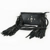ADBGM277 Mini Fringe Crossbody - Braided Leather & Turquoise Concho