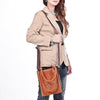ADBG1750 American Darling Western Genuine Suede Tote Bag with Boot Stitching and Crocodile Embossed Back