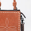 ADBG1750 American Darling Western Genuine Suede Tote Bag with Boot Stitching and Crocodile Embossed Back