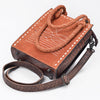 ADBG1750 American Darling Western Genuine Suede Tote Bag with Boot Stitching and Crocodile Embossed Back