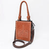 ADBG1750 American Darling Western Genuine Suede Tote Bag with Boot Stitching and Crocodile Embossed Back