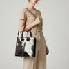 ADBG1751 American Darling Hair-On Cowhide Tote Bag with Braided Handles and Tassels