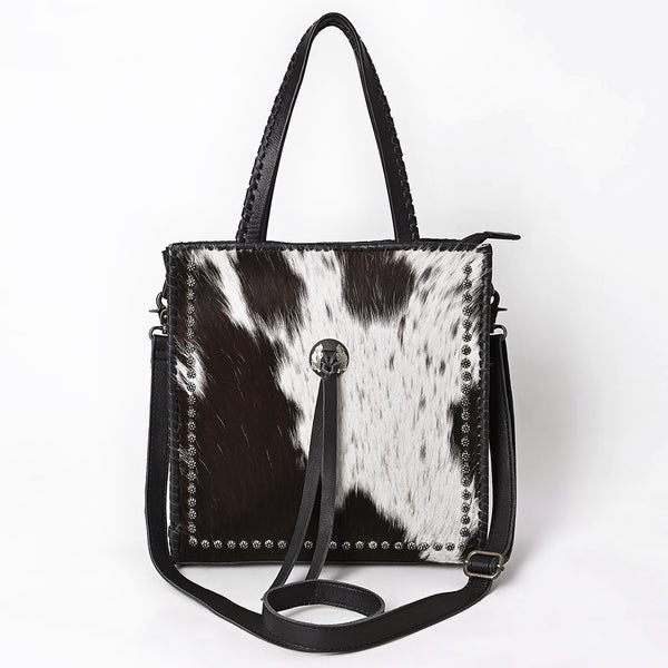 ADBG1751 American Darling Hair-On Cowhide Tote Bag with Braided Handles and Tassels