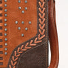 ADBG1755 American Darling Western Genuine Suede Tote Bag with Rivets Embossed Damascus Detailing