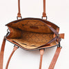 ADBG1755 American Darling Western Genuine Suede Tote Bag with Rivets Embossed Damascus Detailing