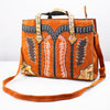ADBG1756 American Darling Western Genuine Suede Tote Bag with Boot Stitching and Rivet Accents