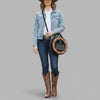 ADBG1758 American Darling Western Hand-Tooled Floral Canteen Bag Genuine Suede Leather
