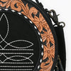 ADBG1758 American Darling Western Hand-Tooled Floral Canteen Bag Genuine Suede Leather