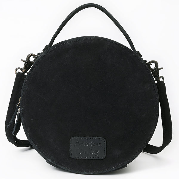 ADBG1758 American Darling Western Hand-Tooled Floral Canteen Bag Genuine Suede Leather