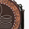 ADBG1758 American Darling Western Hand-Tooled Floral Canteen Bag Genuine Suede Leather