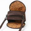 ADBG1758 American Darling Western Hand-Tooled Floral Canteen Bag Genuine Suede Leather