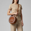 ADBG1758 American Darling Western Hand-Tooled Floral Canteen Bag Genuine Suede Leather