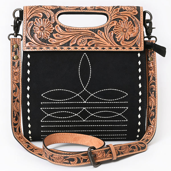 ADBG1759 American Darling Western Hand-Tooled Floral Clutch Bag in Genuine Suede Leather