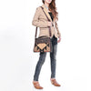 ADBG1760 American Darling Western Messenger Bag - Hand-Woven Saddle Blanket & Quilted Leather