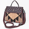ADBG1760 American Darling Western Messenger Bag - Hand-Woven Saddle Blanket & Quilted Leather