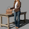 ADBGA822 American Darling Hand Tooled Genuine Leather Messenger Bag Buck Stitched