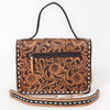 ADBGA822 American Darling Hand Tooled Genuine Leather Messenger Bag Buck Stitched