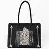ADBGA823 American Darling Handcrafted Braided Leather Tote Bag with Fringes