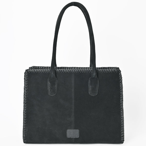 ADBGA823 American Darling Handcrafted Braided Leather Tote Bag with Fringes