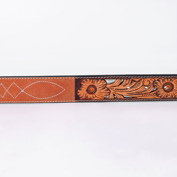 ADBLF349 Hand Tooled Genuine suede American Leather Belt Men and Women