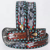 ADBLF351 Beautifully Hand Tooled Genuine American Leather Belt Men and Women
