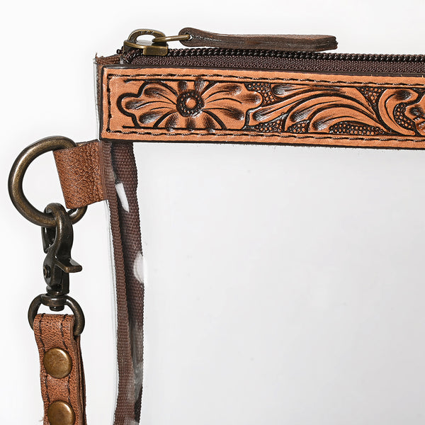 ADBG1763 American Darling Western Hand-Tooled Floral Clear Bag in Premium Leather