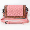 ADBG1673 American Darling Hand-Tooled Floral Western Leather Organiser Bag - Quilted Crossbody