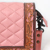 ADBG1673 American Darling Hand-Tooled Floral Western Leather Organiser Bag - Quilted Crossbody