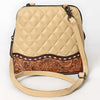 ADBG1679 American Darling Quilted Leather Crossbody | Hand-Tooled Floral Accent Bag