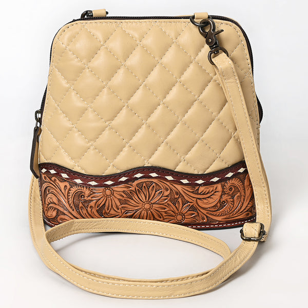 ADBG1679 American Darling Quilted Leather Crossbody | Hand-Tooled Floral Accent Bag
