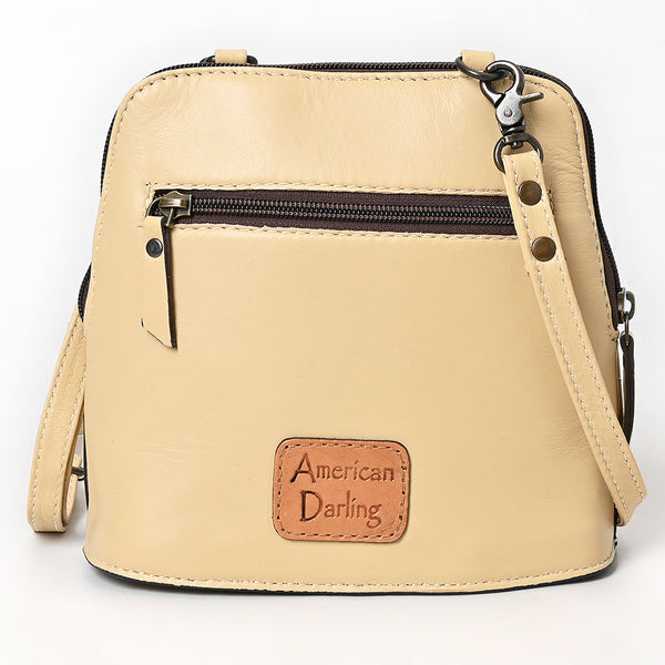 ADBG1679 American Darling Quilted Leather Crossbody | Hand-Tooled Floral Accent Bag