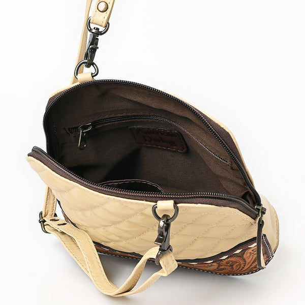 ADBG1679 American Darling Quilted Leather Crossbody | Hand-Tooled Floral Accent Bag