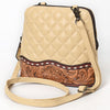 ADBG1679 American Darling Quilted Leather Crossbody | Hand-Tooled Floral Accent Bag
