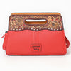 ADBG1677A American Darling Floral Carved Western Leather Clutch Bag