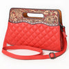 ADBG1677A American Darling Floral Carved Western Leather Clutch Bag