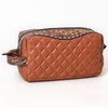 ADBG1675A American Darling Western Toiletry Bag with Hand Tooled Floral Carving and Quilted Leather