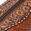 ADBG1675A American Darling Western Toiletry Bag with Hand Tooled Floral Carving and Quilted Leather