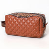 ADBG1675A American Darling Western Toiletry Bag with Hand Tooled Floral Carving and Quilted Leather