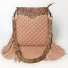 ADBG1682 American Darling Large Quilted Crossbody | Hand-Tooled Leather Fringe Bag